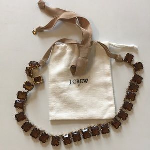 J.Crew ribbon gemstone necklace deep amber